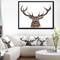 Designart - Deer Head in Front Illustration - Animal Art On Framed Canvas